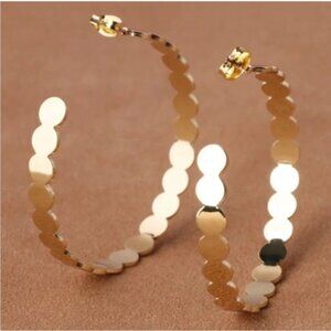 New! Anthropologie Kinley Gold Hoop Earrings NWOT